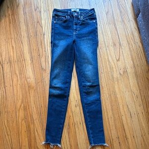 Free People high rise raw hem skinny jeans
